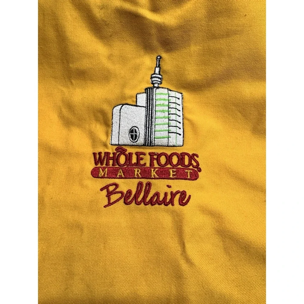 Vintage Whole Foods Market Bellaire Child Apron Made USA Yellow‎